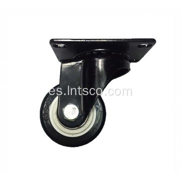 Ruedas giratorias de PVC negro de 1.5 &quot;